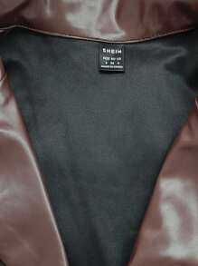 RosyDaze Cổ bẻ Sắc Góc Áo vest Áo khoác - Cà phê nâu - Xem 3