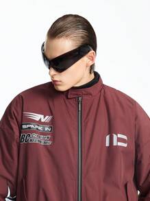 Manfinity VCAY Men's 100% Polyester Woven Racing Suit Jacket With Applique, Suitable For Winter - Red - View 6