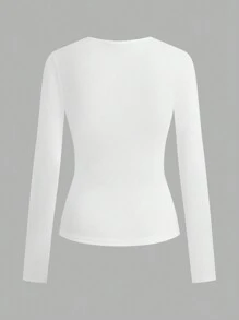 SHEIN EZwear 3-częściowy damski zestaw koszul z długim rękawem Basic Y2K Fitted