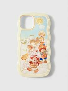 Strawberry Shortcake | ROMWE 1 件黄色波浪框二合一 TPU 可爱草莓甜心娃娃图案手机壳兼容 iPhone 等多种型号 - 彩色 - 查看 1
