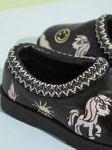 Mini mi 畅销儿童拖鞋木屐，带编织领口 - 超级舒适、甜美、百搭、温馨，非常适合全天休闲 - 黑色 - 查看 4