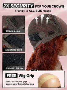 ALL READY WIG Pre Plucked Pre-Cut Lace 4x4 Glueless Lace Closure Wig 100% Human Hair Reddish Ginger Brown Body Wave Wig 9AM HAIR Halloween Costumes - S33D - View 6