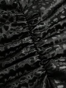 SHEIN Privé 女士高腰豹纹紧身裤 - 黑色 - 查看 7