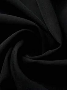 SHEIN Clasi Blusa de manga larga con cuello vuelto de color de contraste para mujeres de talla grande - Blanco y Negro - Ver 5