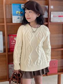 Dazy Kids Tween Girl Crew Neck Sweater, Tween Girl Fall Clothes,Back To School Clothes