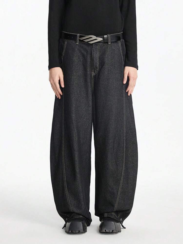 Men's Casual Wide Leg Loose Woven Street Style Jeans