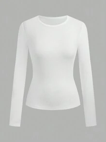 SHEIN EZwear 3-częściowy damski zestaw koszul z długim rękawem Basic Y2K Fitted