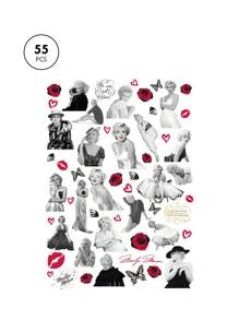 Marilyn Monroe X SHEIN 55pcs Package Of Figure & Butterfly Pattern Stickers