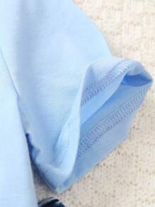 SHEIN Genkimix Kids Young Boys Casual Letter Printed Crew Neck Short Sleeve T-Shirt , Comfortable & Versatile For Daily Sports & Leisure, Spring/Summer Kids Boy Tee Summer Holiday