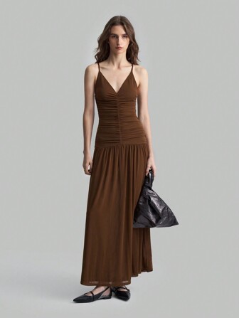 Ontre Vestido versátil y práctico de mujer 2025, vestido con diseño plisado sin mangas, vestido casual de oficina y negocios, moda premium de alta calidad para el aeropuerto, material de primera