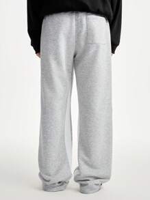 Manfinity VCAY Men's Loose Straight Knit Sweatpants - Grey - View 4