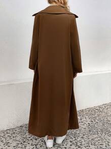 Chiquease Abrigo De Gabardina Para Mujer - Café integral - Ver 2