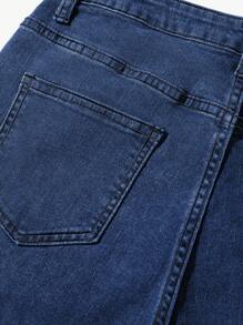 SHEIN Teen Boy Casual Fashion Blue Comfort Stretch Jeans For Dailywear And Back To School Boys Cool/Boys Thanksgiving Costume Dailywear And Fall/Winter Teen Boy - Dark Wash - View 17