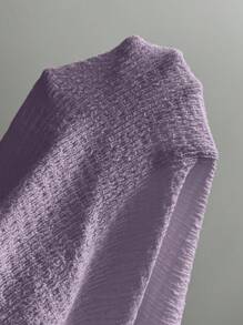 Chiquease 2 件套女士纯色休闲无袖上衣和裙子套装 - 紫色 - 查看 7