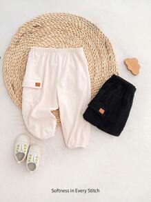 Cozy Pixies 2 件套男婴休闲贴布松紧腰裤 - 彩色 - 查看 4