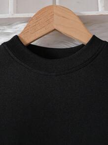 少女可爱卡通公主风长袖中长连衣裙，春/秋 - 黑色 - 查看 3