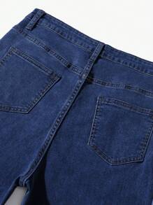 SHEIN Teen Boy Casual Fashion Blue Comfort Stretch Jeans For Dailywear And Back To School Boys Cool/Boys Thanksgiving Costume Dailywear And Fall/Winter Teen Boy - Dark Wash - View 11