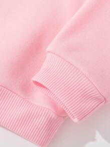 Tween Girl Christmas Casual Shiny Sequins Soldier Graphic Basic Crew Neck Sweatshirt - Pink - View 6