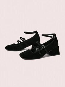 CUCCOO DOLLMOD 1双红色仿珍珠装饰高跟鞋，女士春季鞋款，适合春假和复活节穿着。 - 黑色 - 查看 5