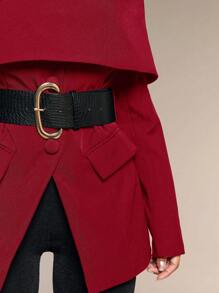 SHEIN BAE 女士时尚露肩西装外套 含腰带 露肩冬季女士外套 商务女装 冬季女装 职业上衣 冬季女士服装 女士西装外套 - 酒紅色 - 查看 7