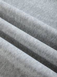 INAWLY Slogan & Figure Graphic Thermal Lined Pullover,Long Sleeve Tops - Light Grey - View 3