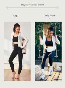 GLOWMODE 24 英寸 Furgetit 无毛皮高腰紧身裤，带侧袋，轻度冲击瑜伽日常休闲