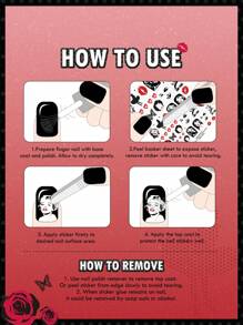 Marilyn Monroe X SHEIN Figure Graphic Nail Art Decal Sticker Set - Multicolor - View 9