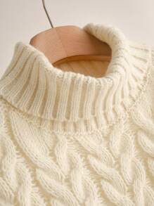 SHEIN Frenchy Plus Size Solid Color Turtleneck Minimalist Casual Sweater Vest
