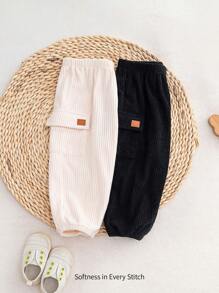 Cozy Pixies 2 件套男婴休闲贴布松紧腰裤 - 彩色 - 查看 1