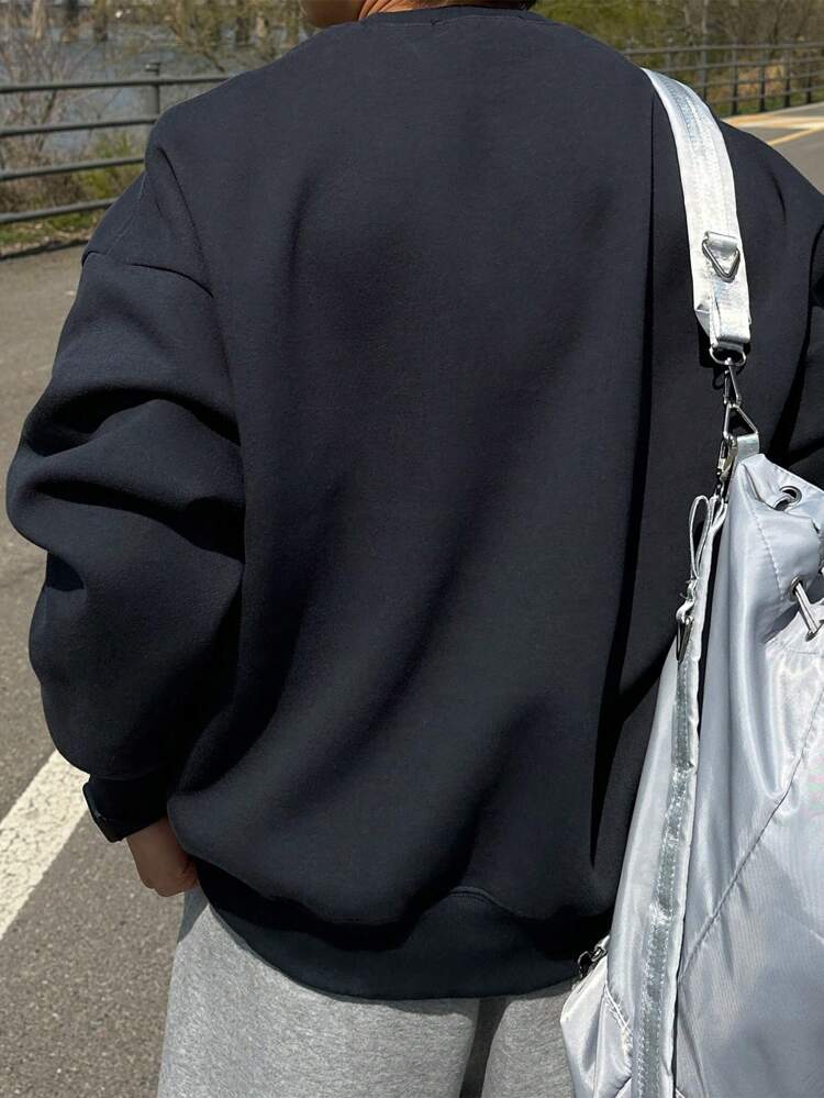 Men's Letter Print Pullover Sweatshirt, Autumn