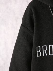 Áo nỉ thêu dành cho bé trai tuổi teen, thích hợp mặc mùa đông. - màu đen - Xem 6