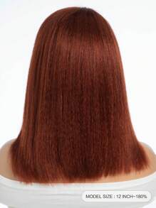ALL READY WIG Pre Plucked Pre-Cut Lace 5.5x5x1 Glueless Lace Front Wig 100% Human Hair Reddish Brown Yaki Straight Bob Wig 9AM HAIR - S33D - View 3