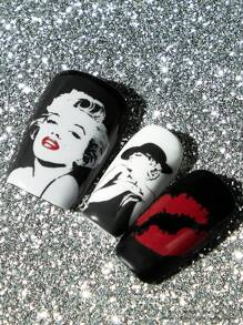 Marilyn Monroe X SHEIN Figure Graphic Nail Art Decal Sticker Set - Multicolor - View 6