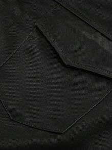 Manfinity Homme Men's Casual Geometric Print Patchwork Jacket, Autumn - Black - View 5