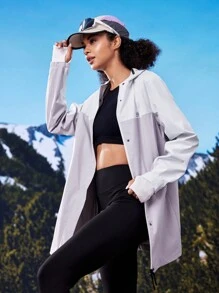 In My Nature 女士户外无氟防水连帽雨衣，适合露营、远足和城市通勤