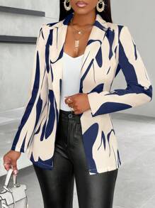 SOLERSUN Blazer à simple boutonnage avec ceinture à imprimé tout-sur-tout