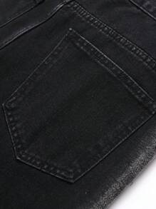 Chillumni Men's Casual Distressed Denim Jeans - Black - View 5