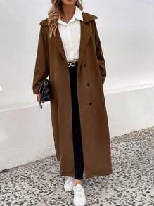 Chiquease Abrigo De Gabardina Para Mujer - Café integral - Ver 7