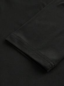 SHEIN EZwear 3pcs/Set Casual Minimalist Crew Neck Long Sleeve Fitted Cropped Plus Size T-Shirts, Suitable For Summer - Multicolor - View 9