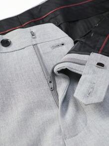 Calvornis Herren Gerade Bein Hose mit Nadelstreifen-Muster, Lässig hose - Hellgrau - Übersicht 5