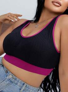 4 件/套对比色无缝大码胸罩