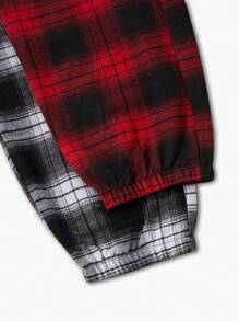 女士格子睡衣裤套装（2件套），秋冬服装