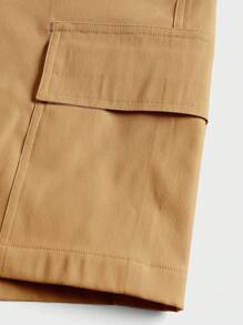 Manfinity Homme Men's Solid Color Front Tie Pocket Simple Casual Shorts - Yellow - View 7