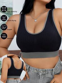 4 件/套对比色无缝大码胸罩