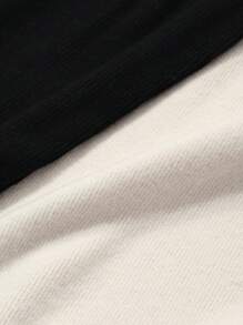 Livesso Color Block High Neck Long Sleeve Fitted Women T-Shirt