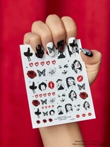 Marilyn Monroe X SHEIN Figure Graphic Nail Art Decal Sticker Set - Multicolor - View 3