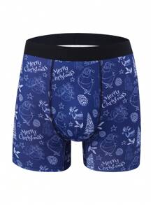 3pcs/Pack Men Christmas Slogan Printed Casual Briefs - Multicolor - View 4
