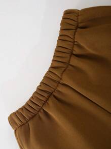 SHEIN 2 pezzi Set di giacca con cappuccio e pantaloni jogger a quadri alla moda per bambino preadolescente, per Natale