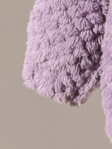 Baby Girl Warm Cute Bear Contrast Color Fluffy Jacket, Autumn & Winter - Multicolor - View 5