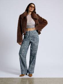 AiiRZ Textured Distressed Baggy Jeans - Blue - View 3